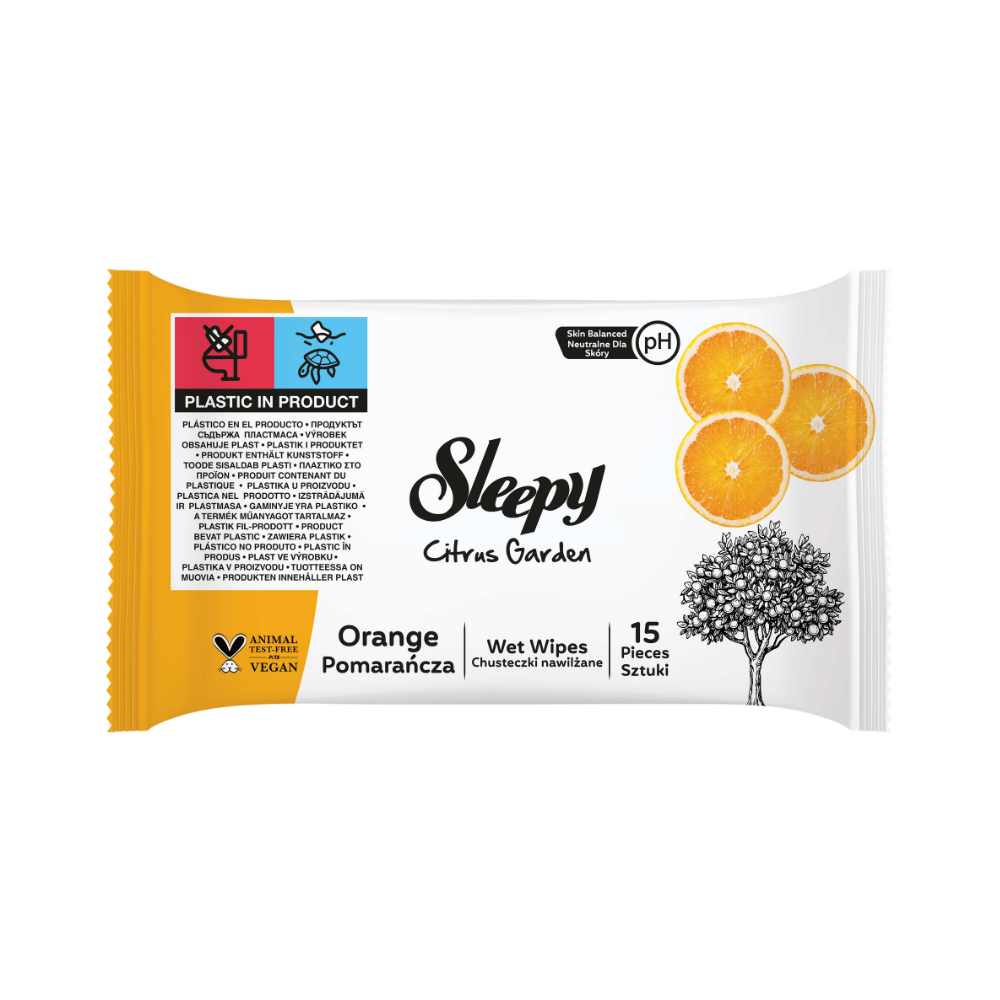 Sleepy Citrus Garden Travel Wipes 15ct